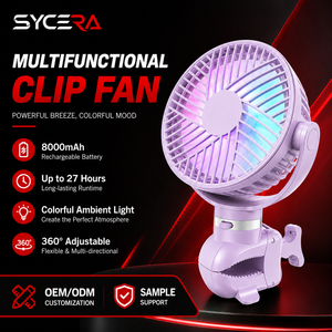 Enfriador para Cochecito de Bebé, Batería Recargable USB-C de Larga Duración, Soporte Flexible Octopus 360 °   Lámpara LED Giratoria para Viajes y Camping - Product Image 1