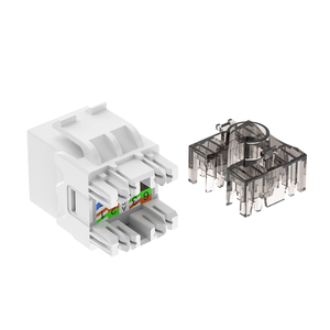 180 °   Connecteur Keystone Cat6 UTP sans outil, <span class=keywords><strong>RJ45</strong></span> 8P8C plaqué or, clip externe, norme de câblage T568B, 100 % testé - Product Image 4