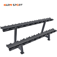 Support de rangement professionnel en acier pour haltères ronds, 2 niveaux, 10 paires, pour salle de sport – Vente chaude