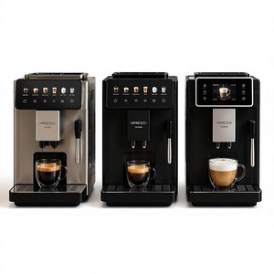 Machine à café entièrement automatique HIPRESSO CM1001 CM2001 CM3001, programmable, du grain à la tasse, en acier inoxydable noir - Product Image 1