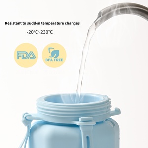 Nuovo <span class=keywords><strong>Design</strong></span> <span class=keywords><strong>creativo</strong></span> 600ml pieghevole pieghevole in Silicone pieghevole personalizzato bottiglia d'acqua in plastica isolata - Product Image 3