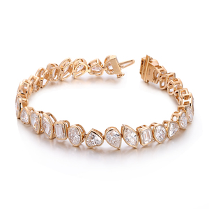 Bracelets en diamant de laboratoire taille émeraude 15 carats, certification IGI, or massif 18 carats sur mesure, bijoux femme, cadeaux de Noël. - Product Image 2