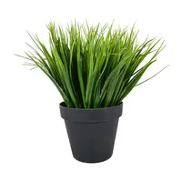Mini Fake Planten Tafelblad Kunstmatige Groene Gras Ingemaakte In Zwarte Potten Indoor Voor Bureau Salontafel
