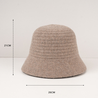 Chapeau d'hiver chaud, chapeau seau fendu, mode féminine, feutre, laine, tricoté, uni, chapeau seau simple