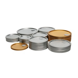 Personnalisé 200 #   Couverture en aluminium à ouverture facile pour l'emballage de noix et de snacks avec extrémité à anneau de traction - Product Image 1