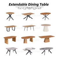 Table à manger extensible multifonctionnelle très vendue pour la maison, ensemble table et chaises en bois de style nordique
