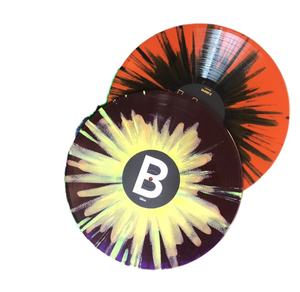 Pressage de disques vinyles offset imprimés de 140 g, 7 pouces, 12 pouces, blanc opaque, avec des couleurs bleues ajoutées, effet éclaboussures - Product Image 2