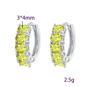 9 Pendientes de Aro de Plata de Ley 925 con Cristales Naturales Ovalados de Alta Calidad de 3*4mm, Amatista y Topacio Azul, Joyería Antideslustre - Product Image 6