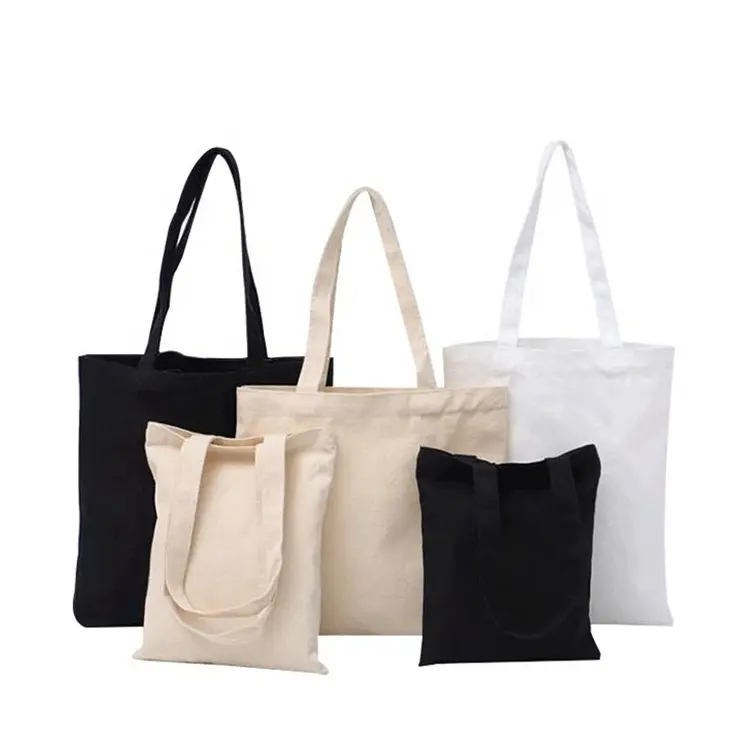 Supplier Wholesale Thick White Black Bolsa De Lona Shopping Cotton Tote Canvas Bag With Custom Printed Logo