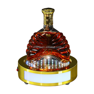 Luxury LED Infinite Abyss <b>Wine</b> Presenter, Golden Stainless Steel Luminous Stand for Bar VIP Bottle Service - Product Image 6