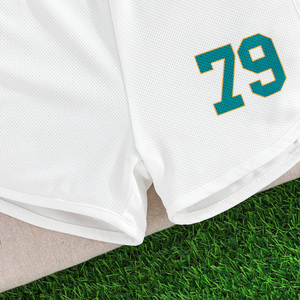 Conjunto de Ropa para Niños con Estampado del Logotipo de Los Angeles 79, Informal, Verano, Manga Corta, Transpirable, Deportivo, Directo de Fábrica, Poliéster/Algodón - Product Image 6