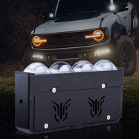 Feux de travail à quatre lentilles, mini grille, double couleur 3000K 6000K, lampe à grille LED pour voiture, moto, camion