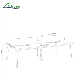 Postazione di Lavoro Modulare per Ufficio, Spazi di Coworking, Scrivania per 4-6 Persone con Telaio in Acciaio per Uso Ufficio - Product Image 5