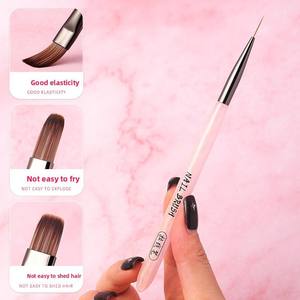 Pinceau à ongles durable avec manche en acrylique, pointe ovale plate, poils en nylon doux, pour extension de gel UV, outil de manucure DIY, salon - Product Image 6