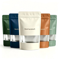 Pochette à fermeture éclair autoportante en PE, étanche, écologique, recyclable, avec encoche de déchirement, pour emballage alimentaire, fabrication OEM, faible MOQ