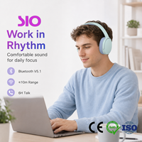 Casque sans fil BT avec micro pour la musique, haute sensibilité 113 dB, son stéréo, longue durée de vie de la batterie, 10 heures d'autonomie