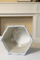 Pot de fleurs en céramique de luxe écologique peint à la main avec motif floral bleu et blanc pour la décoration intérieure