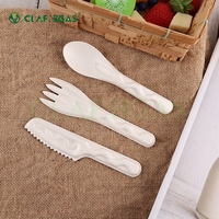 Hete Aanbieding Wegwerp Ecologisch 100% Biologisch Afbreekbaar Suikerriet Bagasse Messen Vorken Lepels Bestek voor Hotels & Kamperen Voedselveilig