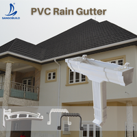 Système de gouttières de toiture pour villa de 5,2 pouces, en PVC 100 % matière première, avec raccords de tuyauterie, matériau de construction