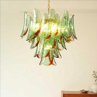 Lustre en verre moderne de luxe, design français, hauteur réglable, luminaire suspendu pour salon, salle à manger
