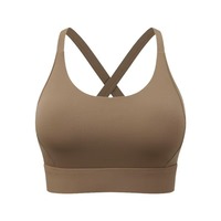 Débardeur de sport pour femme grande taille à bretelles croisées, haut de yoga respirant, maintien élevé, en nylon, logo personnalisé, vêtement de sport très élastique