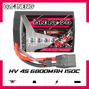 Batería GNB GAONENG 6800MAH 15.2V 4S 150C HV 4S Shorty Pack con Cable y Carcasa Rígida con Conector XT90 para Auto RC, Buggy, LiHV de Alto Voltaje - Product Image 2