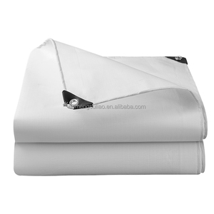 Bâche en PE 200 GSM blanche avec œillets en aluminium renforcés sur mesure, imperméable et résistante au vent, pour camion, tente, <span class=keywords><strong>remorque</strong></span> - Product Image 1