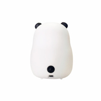 Weißer Panda Niedlicher Moderner Mini-LED-Wecker mit Wiederaufladbarem Akku Dimmbares Warmweißes Licht für Schlafzimmergebrauch