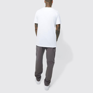 Bonne qualité Pima coton hommes palangre noir basique coupe ajustée t-shirt personnalisé marque votre Logo ajusté serré longue ligne t-shirt pour hommes - Product Image 5