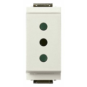 เต้ารับสีขาว2P+T 10A P11ขนาด4.1×2.8×5.3ซม. สำหรับใช้งานกับปลั๊กไฟ - Product Image 1