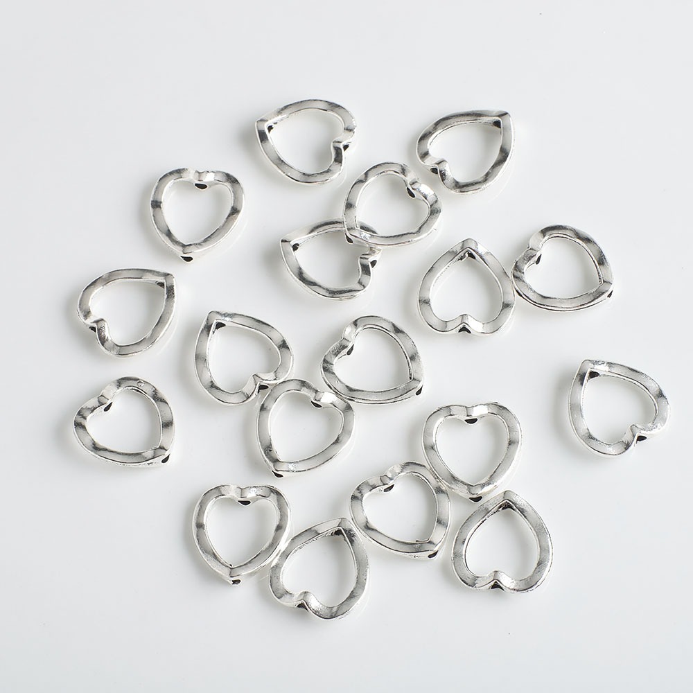 4# Cuore in argento da 13 mm