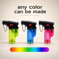 Briquet torche au butane de haute qualité, écologique, coupe-vent, couleurs assorties, en plastique, pour cigarettes et usage extérieur