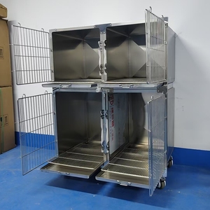 Modulaire dierenkliniek kooien van roestvrij staal, kattenkennelset voor overnachting, trimmen en postoperatieve verzorging - Product Image 2