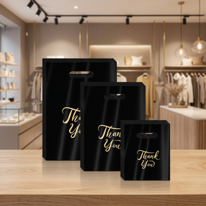 Custom Reusable Recyclable <b>PE</b> Square Bottom Side Gusset Shopping Bags Screen Printed Logo Flexible Packaging for Clothing <b>Shoes</b> - Product Image 3