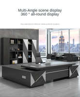 Bureau de direction moderne de luxe, convertible, modulaire, couleur teck, usage commercial