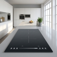 Nouvelle arrivée 2026 - Table de cuisson à induction double 2 brûleurs 4000W, commande mécanique, faible bruit, cuisinière électrique encastrable en verre céramique