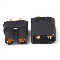 Conector Amass XT30U Negro, Enchufe de Baja Resistencia Chapado en Oro de 2 mm para Dron FPV UAV, Servicio OEM Directo de Fábrica