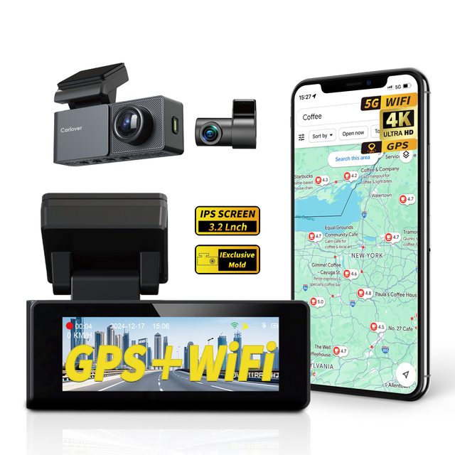 OEM 4K GPS 2 Channel 5G WIFI Hidden Car Black Box Dash Cam Front and Rear Loop Recording Video Recorder 1 Year Warranty