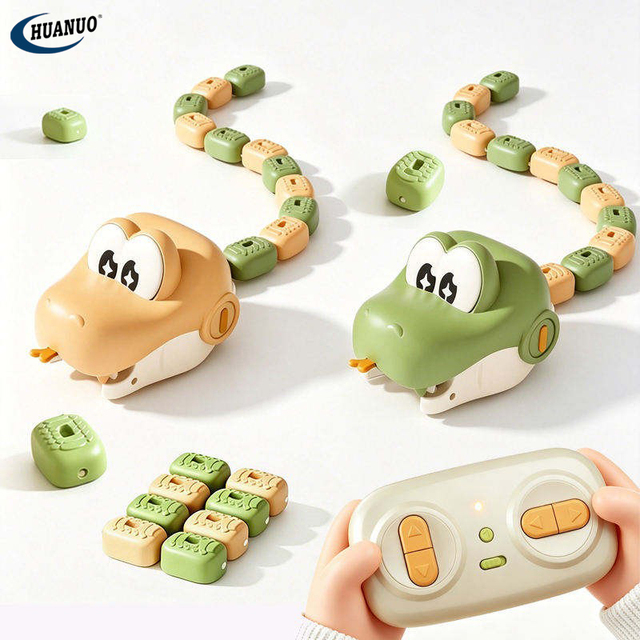 Kid 2.4G Magnetic Suction Remote Control Fun Snake Game Toy Dual-Player Interactive RC Greedy Eating Itself Snake Car with Sound