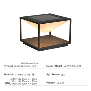 <span class=keywords><strong>Lampe</strong></span> solaire pour poteau en acier inoxydable PE, style nordique, pour villa, jardin, <span class=keywords><strong>portail</strong></span>, pilier, paysage, décorative, étanche, LED, cube, <span class=keywords><strong>lampe</strong></span> de pelouse - Product Image 2