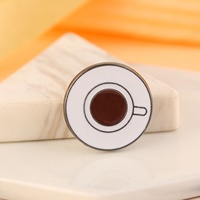 Pin de solapa de esmalte duro para amantes del café, insignia de Metal con forma de taza de café, regalos