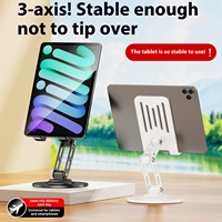 Support de téléphone de bureau entièrement métallique compatible, réglable en hauteur, pour diffusion en direct et caméra