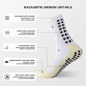 OEM Custom Logo Sports Crew Socks, Anti <b>Slip</b> Basketball Soccer Football Grip Socks with Cushion Sole - Product Image 5