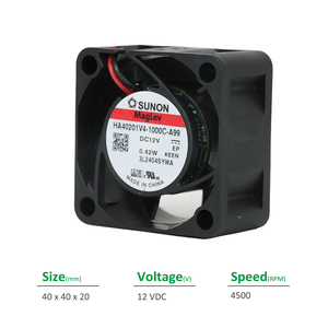 SUNON HA40201V4-1000C-A99 40x40x20mm 12VDC 31mA 0.42W 4500RPM 5.5CFM Ball Electric Cabinet Inverter Axial Cooling Fan OEM - Product Image 2