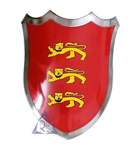 Escudo templar medieval renascentista, armadura de metal de decoração de casa de aço, animal de guerra medieval pintado