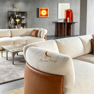 Luxury Peekasit Convertible Modular Sectional <b>Set</b> OEM Fabric <b>Leather</b> Combination Custom Size for Living Room Interiors - Product Image 3