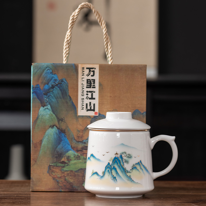 Yangzhi jade porcelain office cup, see picture