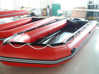 Bateau gonflable de pêche en aluminium Hypalon ou PVC Rubber Floor à vendre pour l'aviron