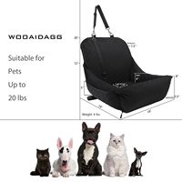 Siège de voiture pour chien facile à installer, personnalisé pour les petits chiens, tissu en velours ultra-doux avec 2 poches de rangement et sangles de sécurité réglables