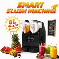 Machine à slush portable 6L, commerciale, 2 réservoirs, pour boissons glacées, 600W, avec contrôle intelligent, pour la maison et les commerces, NANO 3Lx2